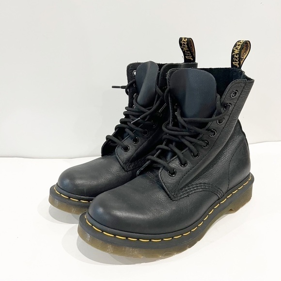 Dr. Martens 1460 Pascal Leather Lace Up Black Boots - Picture 3 of 14
